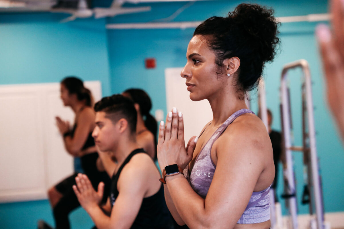 Women in yoga poses